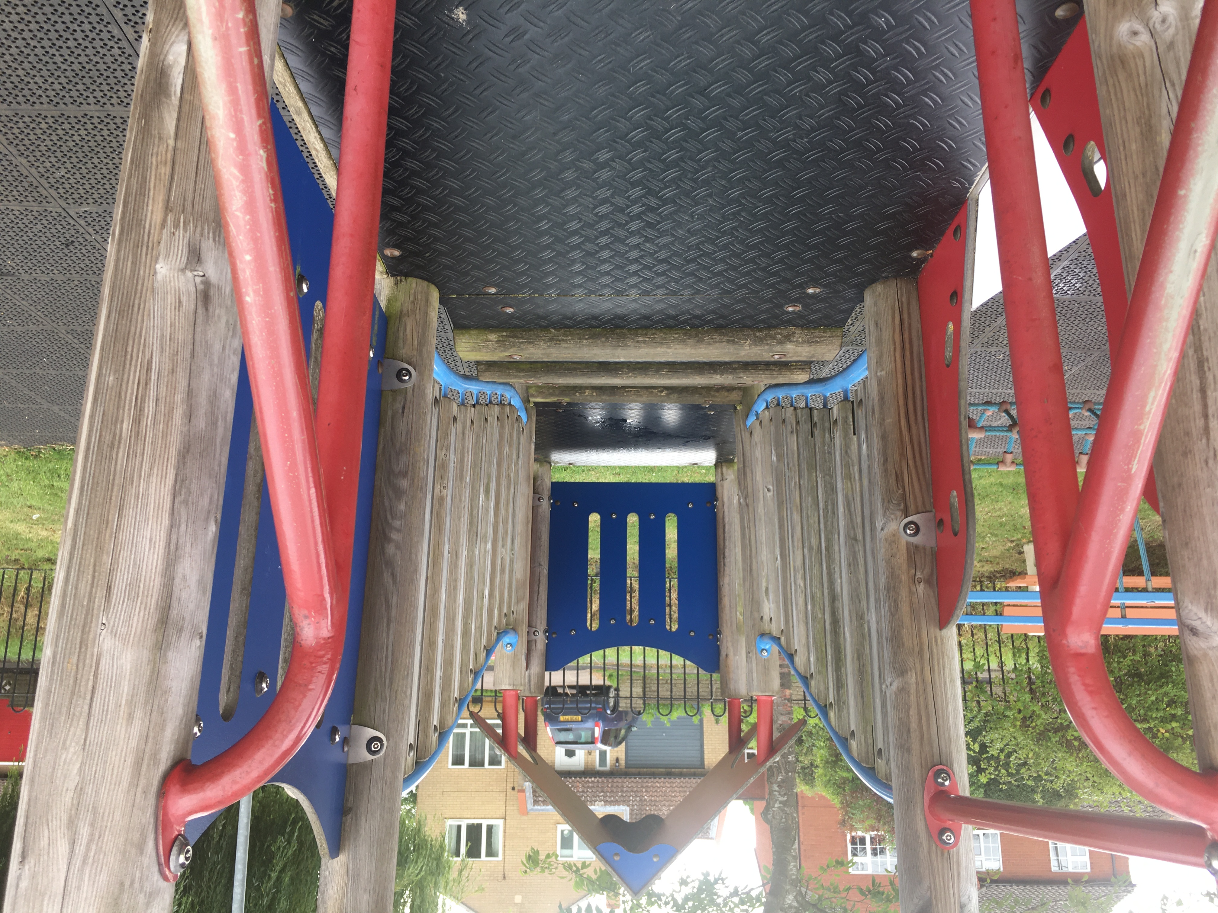 Short Road play park bridges, Stretham. Fun on Short Road play park in Stretham.